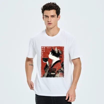 Tokyo-Tiger Kimono Tea Cat Red Vintage Ink Art Classic T-Shirt