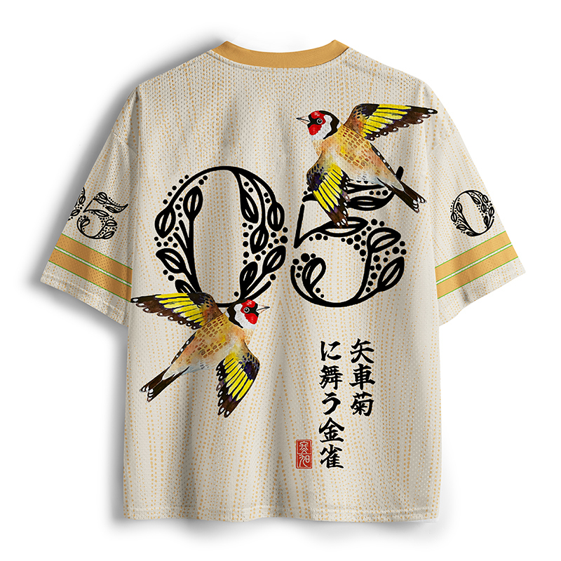 Tokyo-Tiger Floral Goldfinch Mesh Jersey