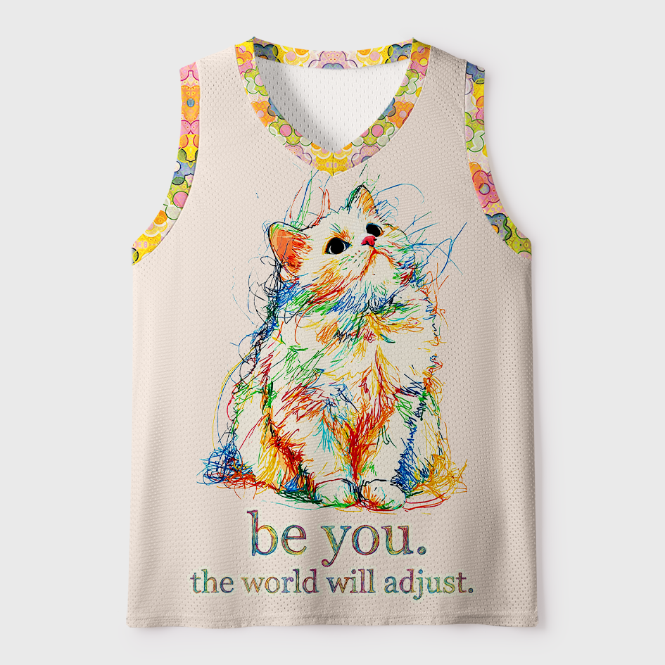 Tokyo-Tiger The World Will Adjust Fluffy Cat Mesh Tank Top