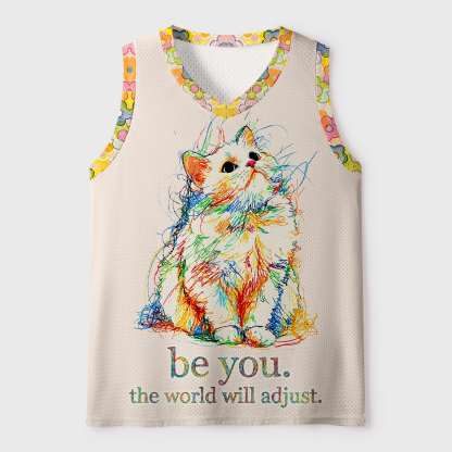 Tokyo-Tiger The World Will Adjust Fluffy Cat Mesh Tank Top