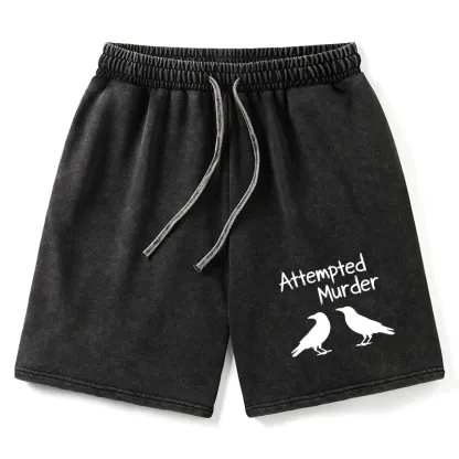 Tokyo-Tiger Two Crows Attempted Murder Joke Washed Shorts