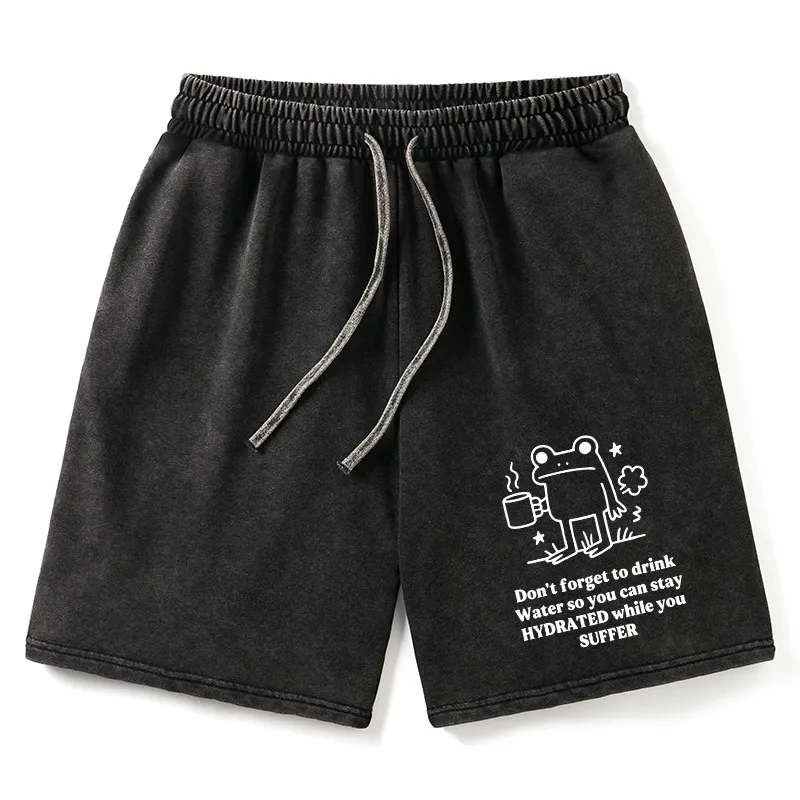 Tokyo-Tiger Frog Says Drink Water Washed Shorts