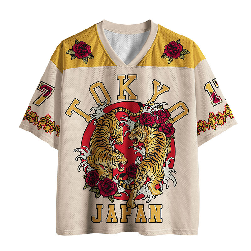 Tokyo-Tiger Twin Tigers And Red Roses Of Tokyo Mesh Jersey