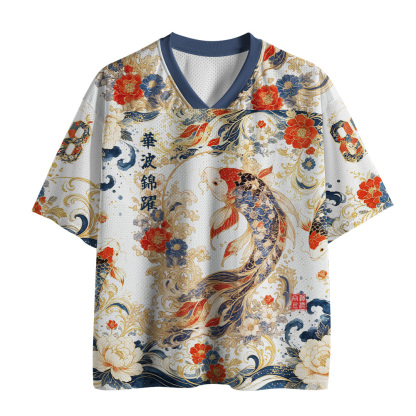 Tokyo-Tiger Golden Koi Peony Mesh Jersey