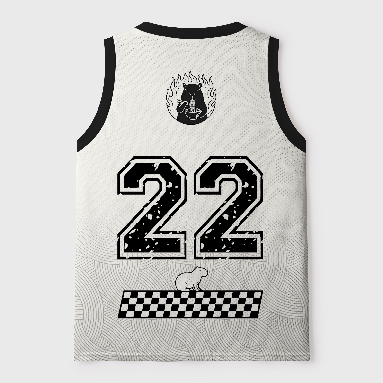 Tokyo-Tiger Cute Capybara Eating Ramen Mesh Tank Top