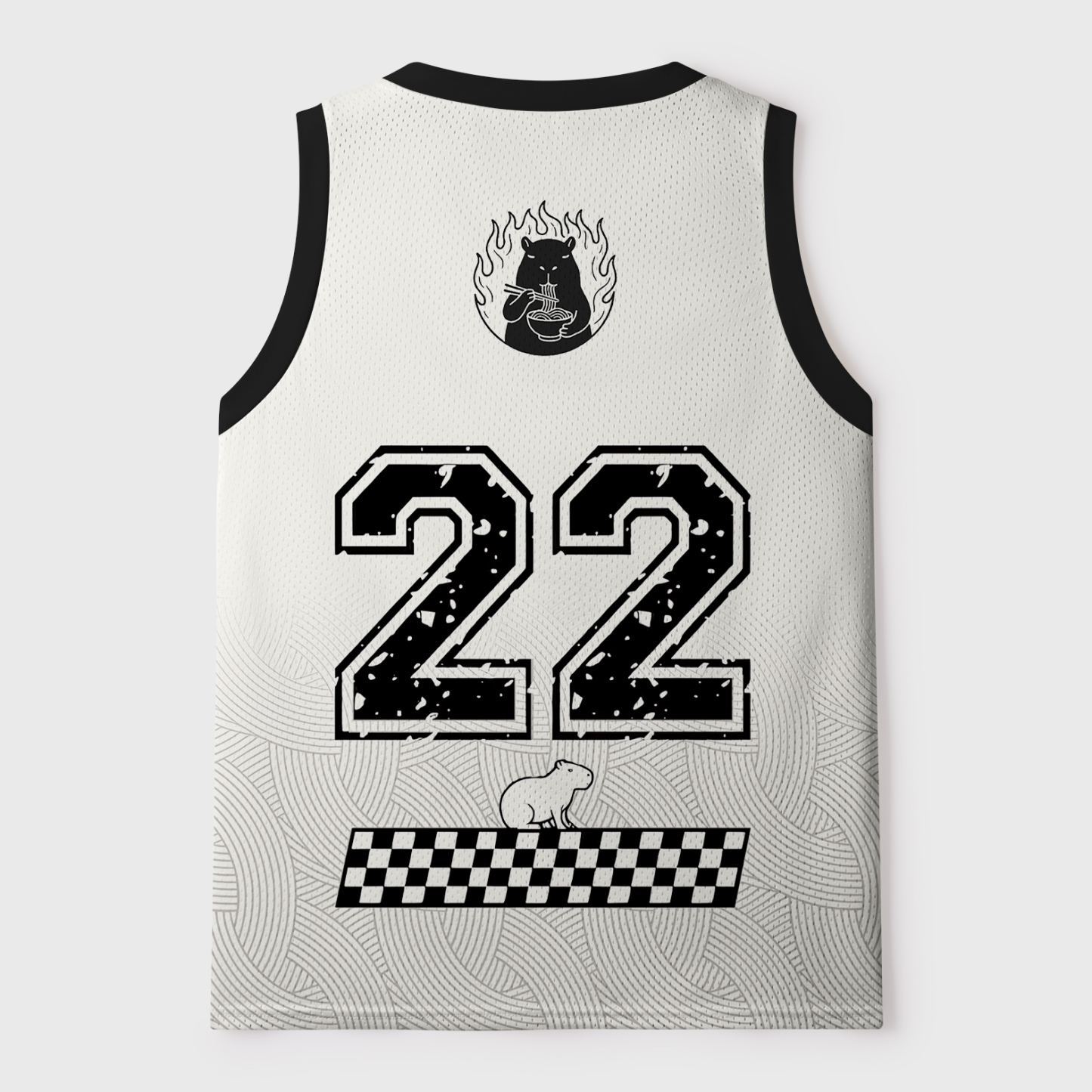 Tokyo-Tiger Cute Capybara Eating Ramen Mesh Tank Top