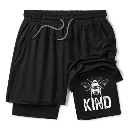Tokyo-Tiger Minimalist Bee Kind Illustration Training Shorts