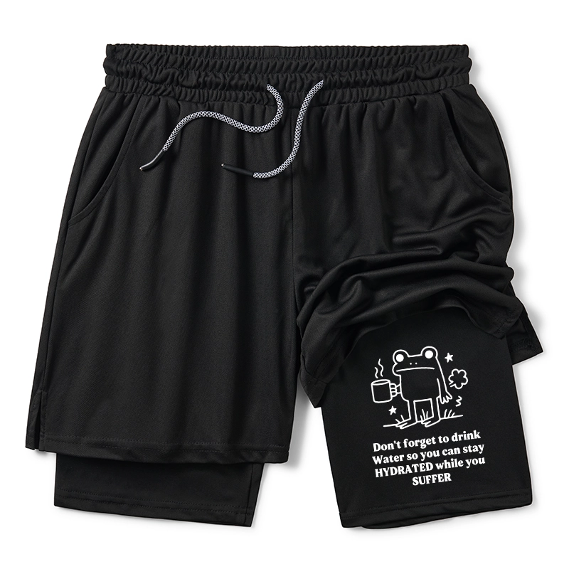 Tokyo-Tiger Frog Says Drink Water Training Shorts