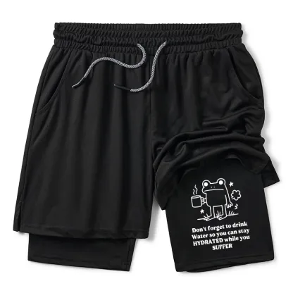 Tokyo-Tiger Frog Says Drink Water Training Shorts