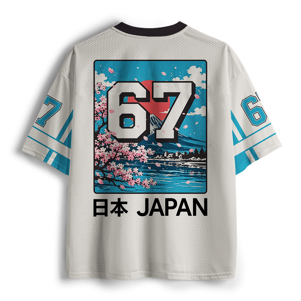 Tokyo-Tiger Japanese Sakura Scenery Mesh Jersey