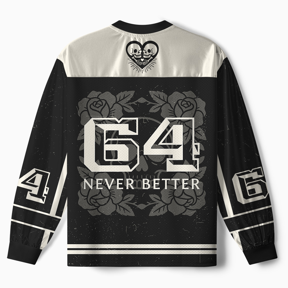 Tokyo-Tiger Never Better Skull Paneled Long Sleeve Jersey