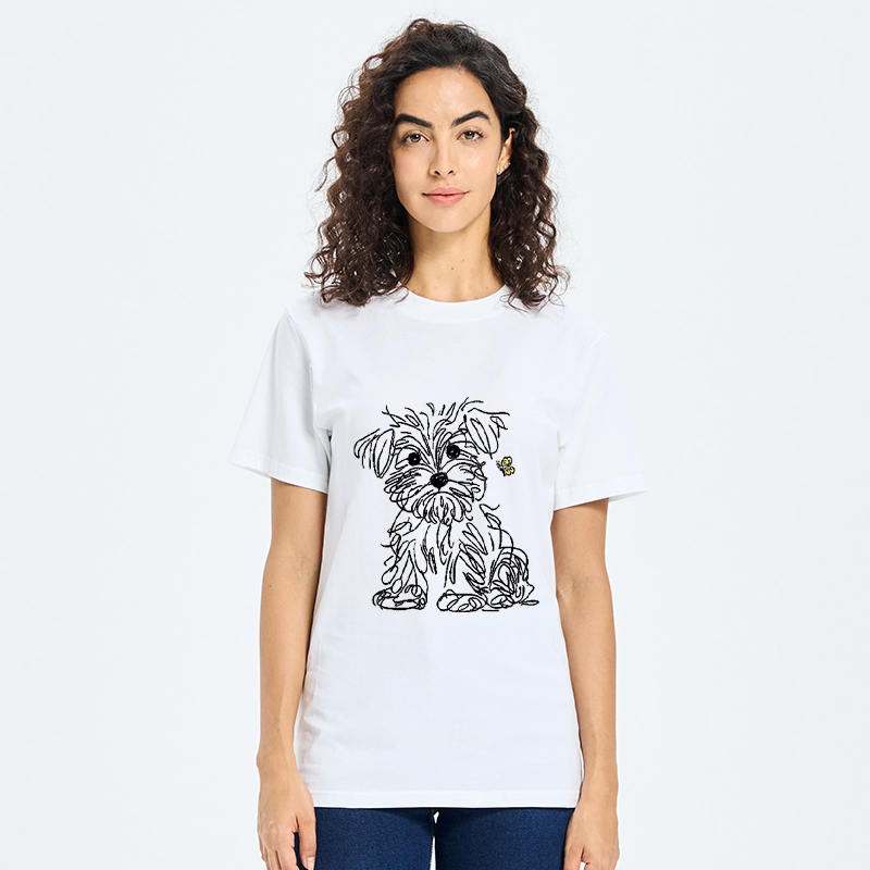 Tokyo-Tiger Simple Line Dog Tiny Butterfly Classic T-Shirt