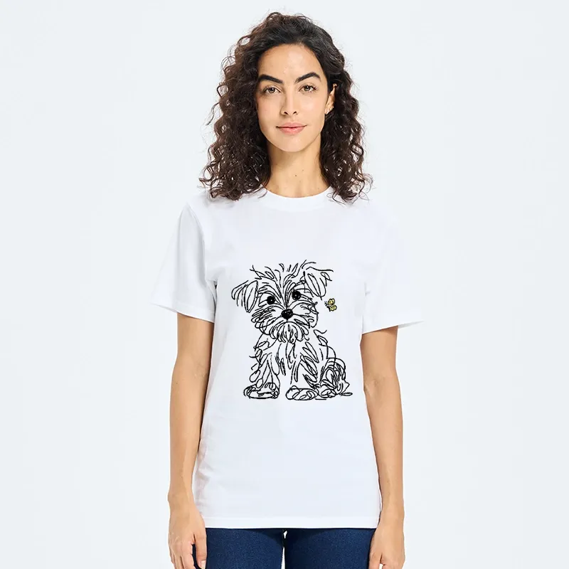 Tokyo-Tiger Simple Line Dog Tiny Butterfly Classic T-Shirt