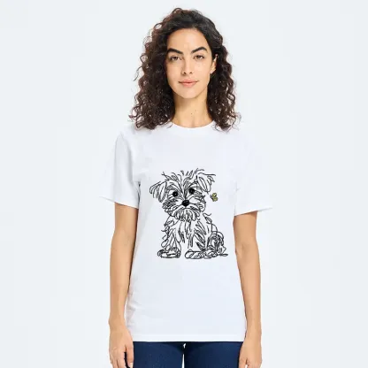 Tokyo-Tiger Simple Line Dog Tiny Butterfly Classic T-Shirt