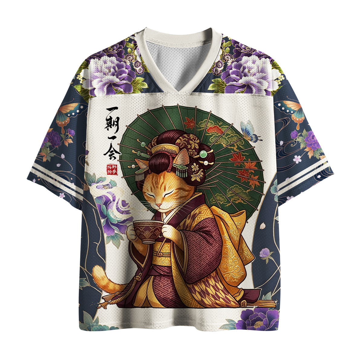 Tokyo-Tiger One Time Meeting Floral Neko Mesh Jersey