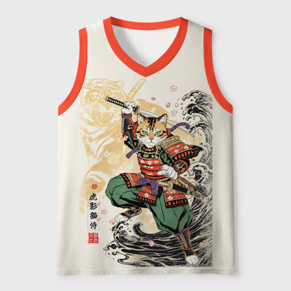 Tokyo-Tiger Tiger Shadow Cat Samurai Mesh Tank Top