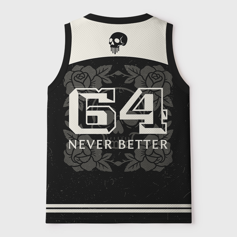Tokyo-Tiger Never Better Skull Mesh Tank Top