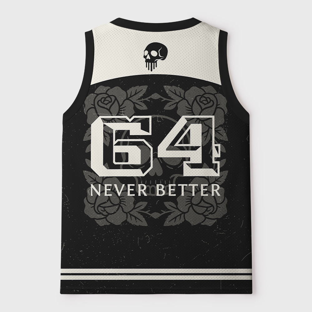 Tokyo-Tiger Never Better Skull Mesh Tank Top
