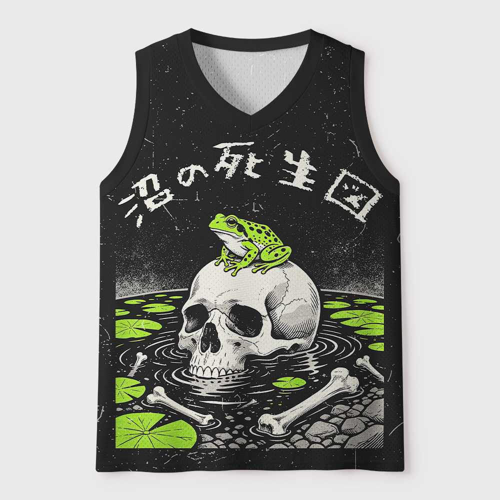 Tokyo-Tiger Mire Frog Skeleton Mesh Tank Top