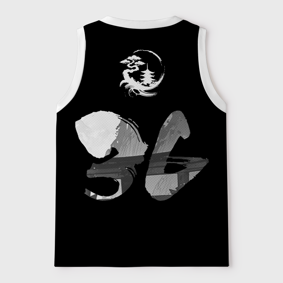 Tokyo-Tiger Sumi-e Bamboo Samurai Cat Mesh Tank Top