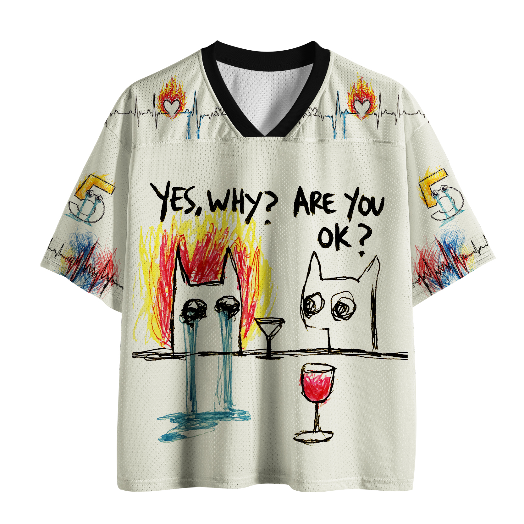 Tokyo-Tiger Funny Cat: I’m Not Happy Mesh Jersey