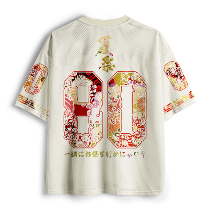 Tokyo-Tiger Festival Lantern Kimono Neko Mesh Jersey