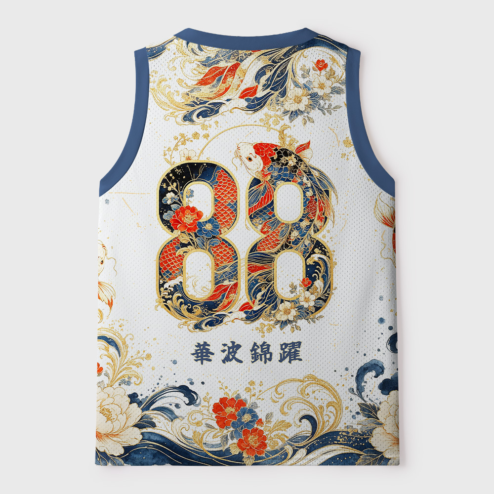 Tokyo-Tiger Golden Koi Peony Mesh Tank Top