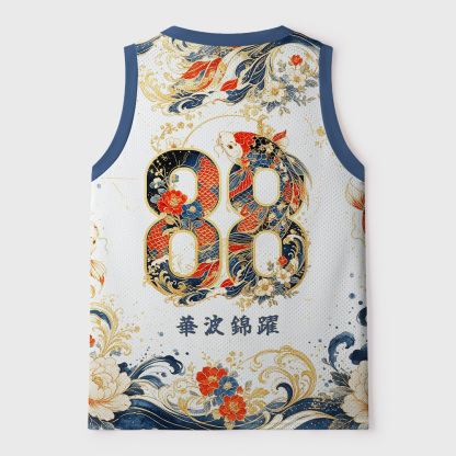 Tokyo-Tiger Golden Koi Peony Mesh Tank Top