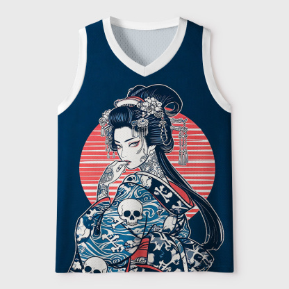 Tokyo-Tiger Skeleton Sun Kimono Mesh Tank Top