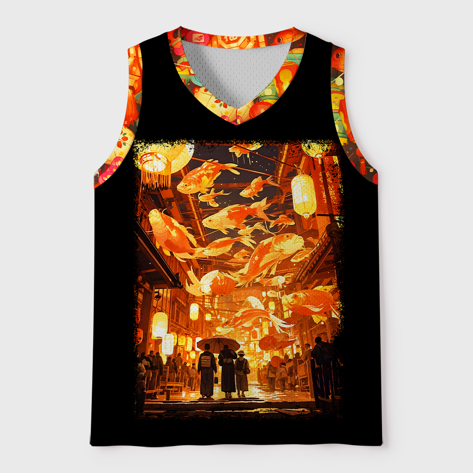 Tokyo-Tiger Natsu Matsuri Night Koi Festival Mesh Tank Top Sale