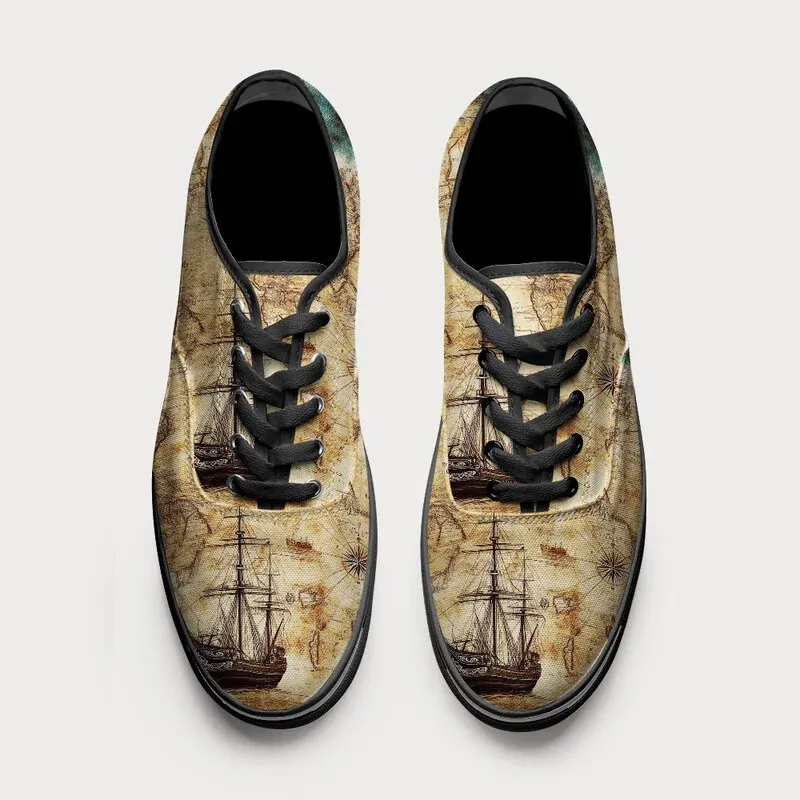 Tokyo-Tiger Nautical Chart Canvas Shoes