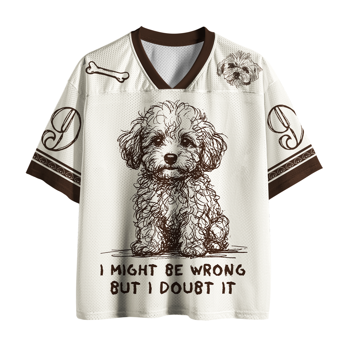 Tokyo-Tiger I Might Be Wrong But I Doubt It Doodle Puppy Mesh Jersey
