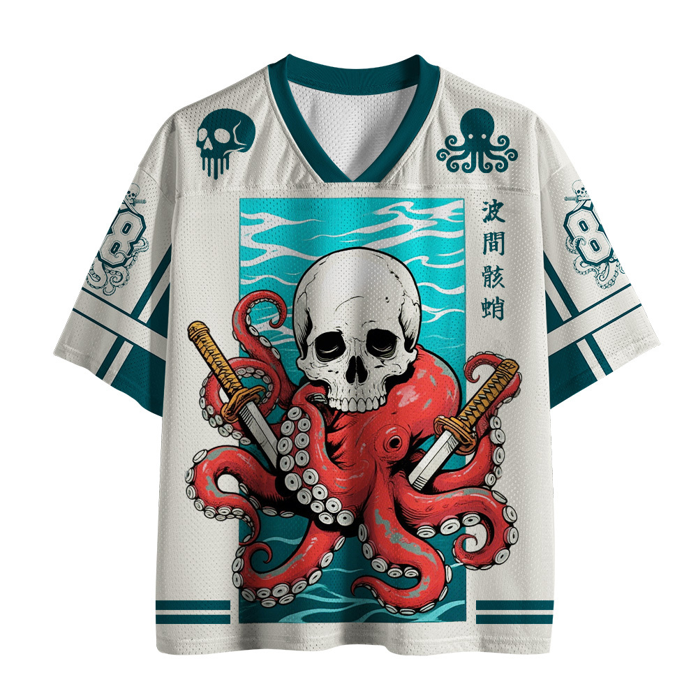 Tokyo-Tiger Skeleton Octopus Katana Mesh Jersey