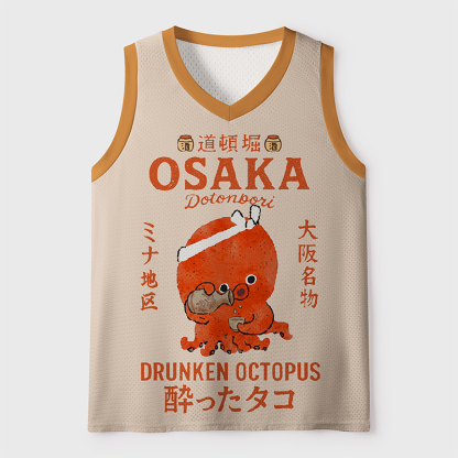Tokyo-Tiger Tako Sake Vibes In Osaka Mesh Tank Top
