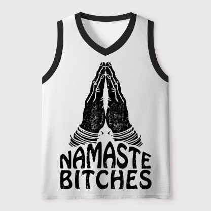 Tokyo-Tiger Funny Zen:Namaste Bitches Mesh Tank Top