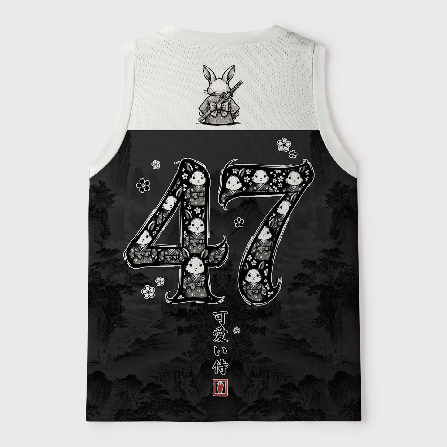 Tokyo-Tiger Ink Painting Samurai Rabbit Mesh Tank Top