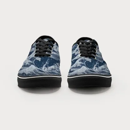 Tokyo-Tiger The Great Wave Off Beer Canvas Shoes