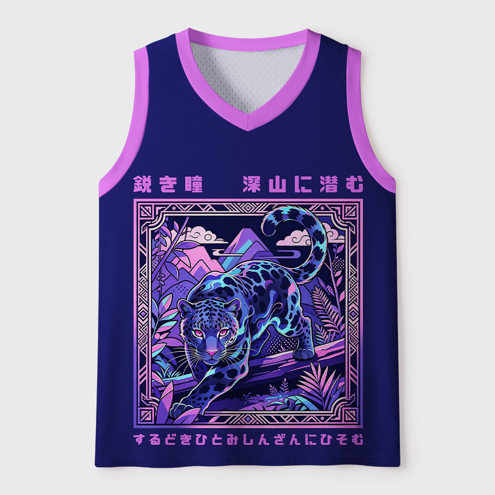 Tokyo-Tiger Forest Cheetah Mesh Tank Top