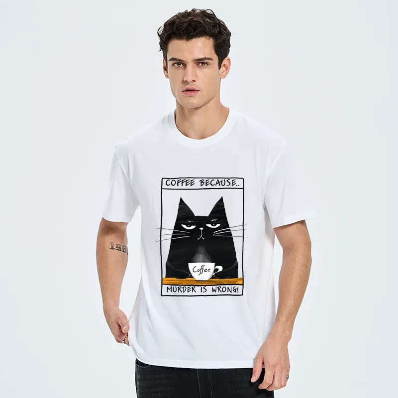 Tokyo-Tiger Moody Black Cat Coffee Need Vibe Classic T-Shirt