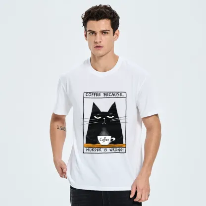Tokyo-Tiger Moody Black Cat Coffee Need Vibe Classic T-Shirt