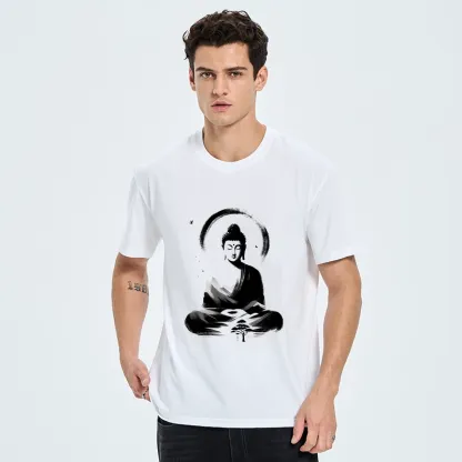 Tokyo-Tiger Serene Mountain Buddha Zen Art Classic T-Shirt