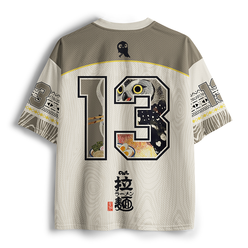 Tokyo-Tiger Owl Slurps Hot Ramen Japan Art Mesh Jersey