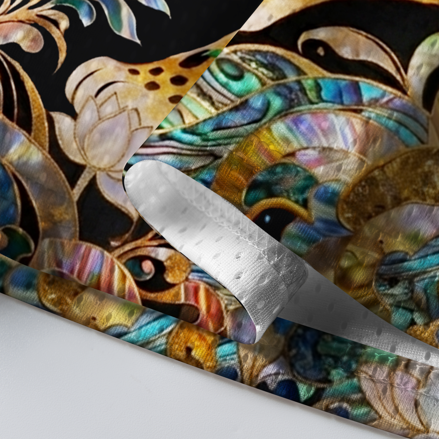 Tokyo-Tiger Abalone Shell Floral Golden Leopard Mesh Jersey