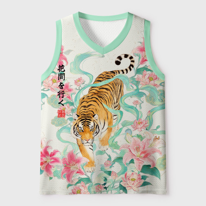 Tokyo-Tiger Japanese Lily Tiger Mesh Tank Top