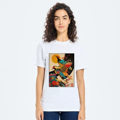 Tokyo-Tiger Sunrise Pheasants Blossom Oriental Art Design Classic T-Shirt