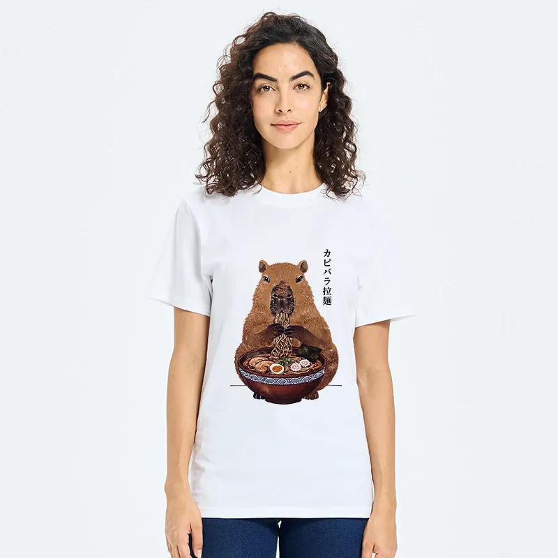 Tokyo-Tiger Japanese Retro Capybara Eating Ramen Classic T-Shirt