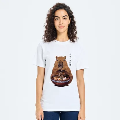 Tokyo-Tiger Japanese Retro Capybara Eating Ramen Classic T-Shirt