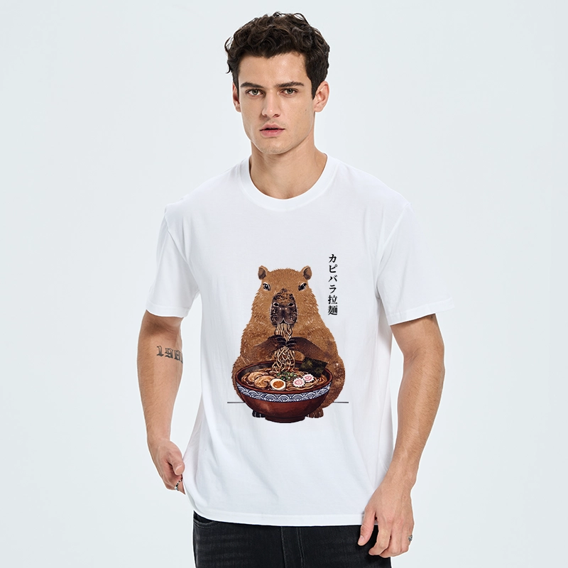 Tokyo-Tiger Japanese Retro Capybara Eating Ramen Classic T-Shirt