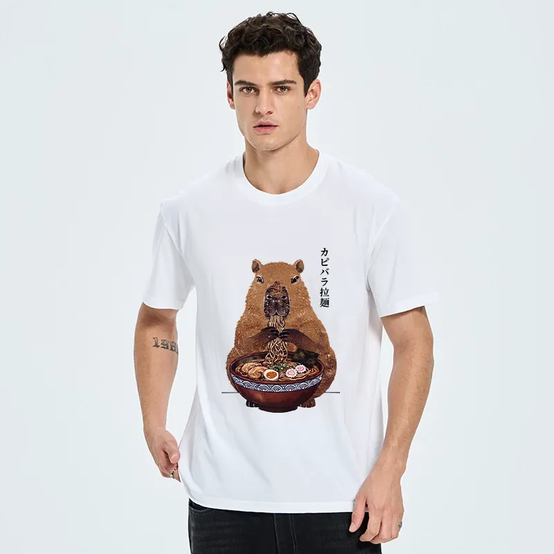 Tokyo-Tiger Japanese Retro Capybara Eating Ramen Classic T-Shirt