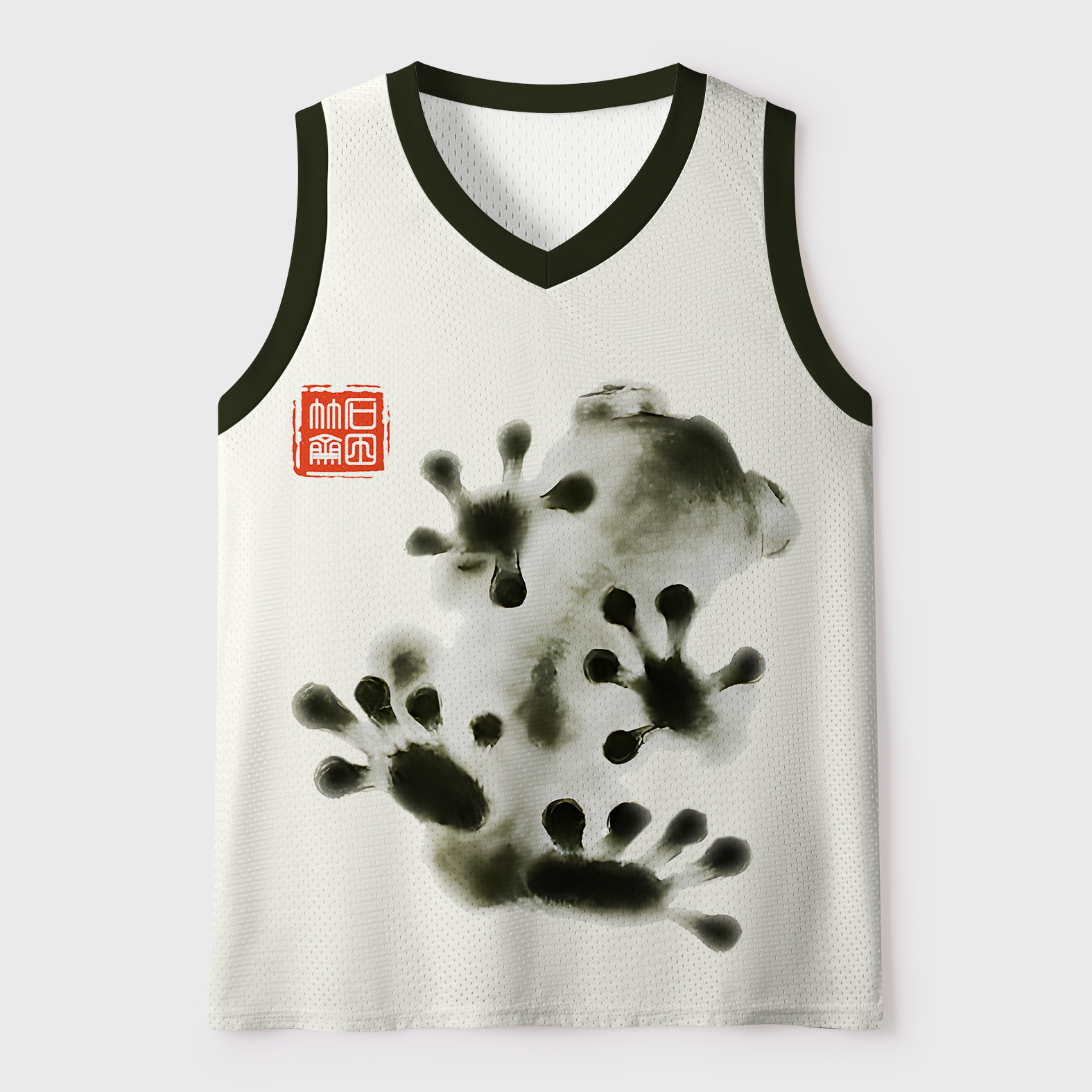 Tokyo-Tiger Funny Ink Painting Frog Mesh Tank Top